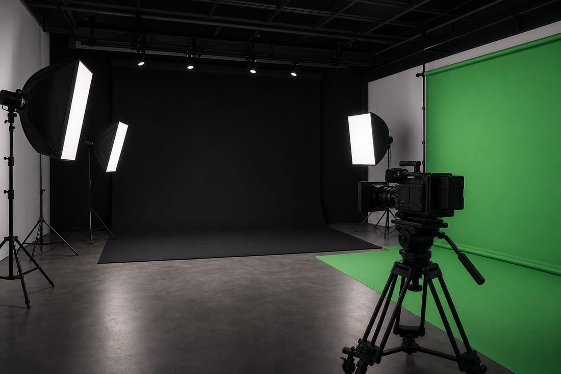 Professional camera and lens for studio photography